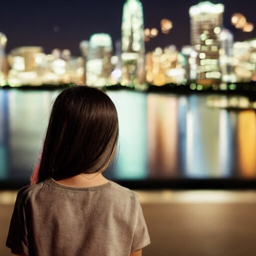 夜景を背景とした女性のイラストを販売します 夜景を見る女性をいろいろ作りました#1 イメージ7