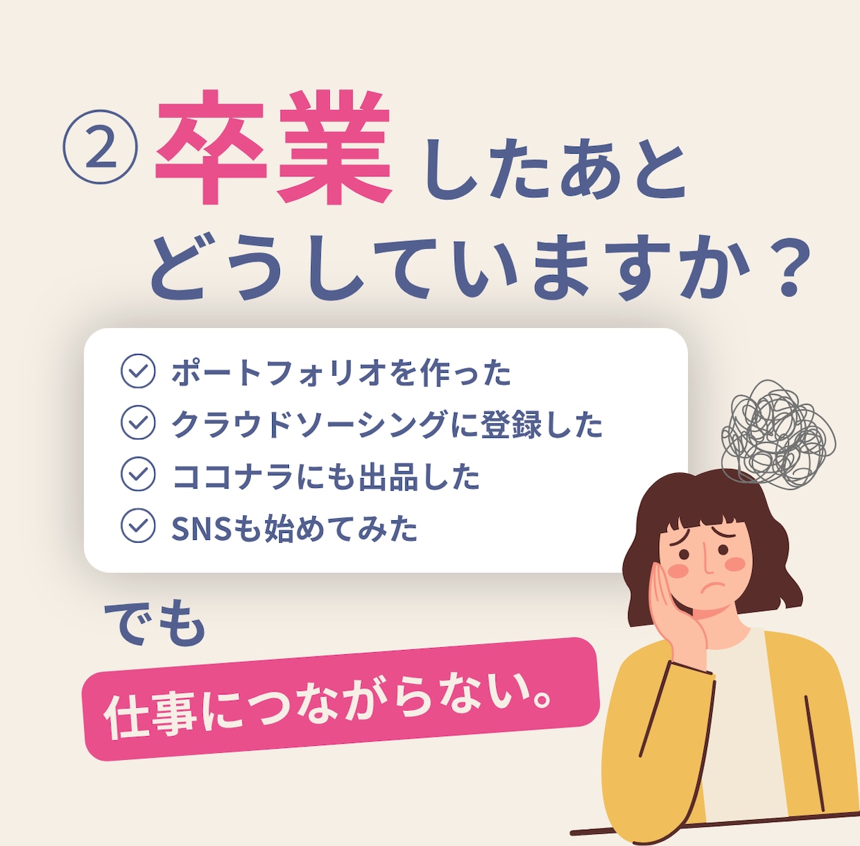 Webデザインスクール卒業後の相談に乗ります 卒業したのに仕事につながらない…やることを一緒に整理します イメージ2