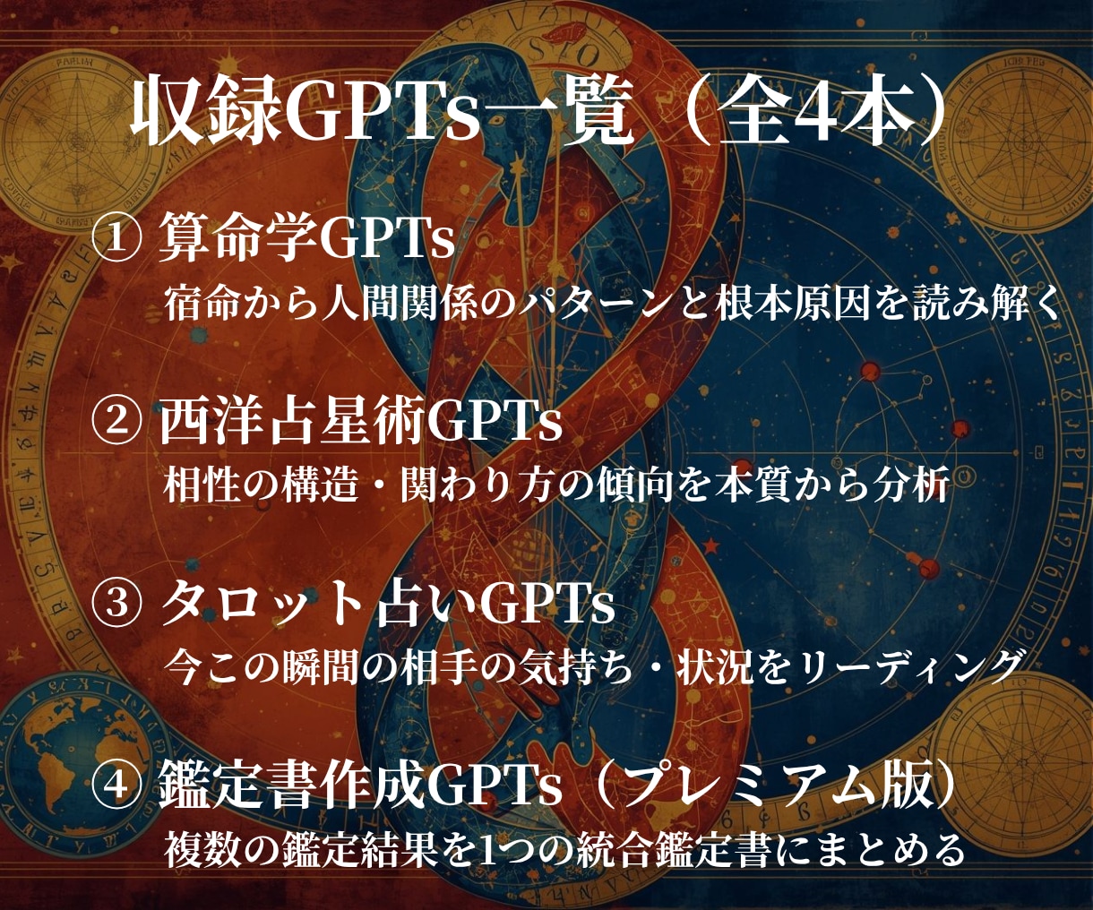 相性と人間関係を3つの占術で多角的に本格鑑定します 算命学・西洋占星術・タロットで読み解く相性鑑定 イメージ3