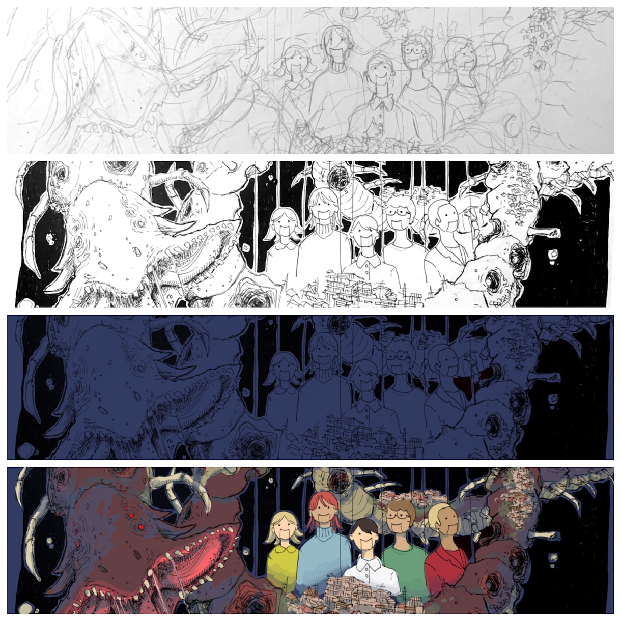 表紙、挿絵にオススメな1枚絵を描きます アナログ線画デジタル着色で世界観や物語を感じられるイラスト イメージ10