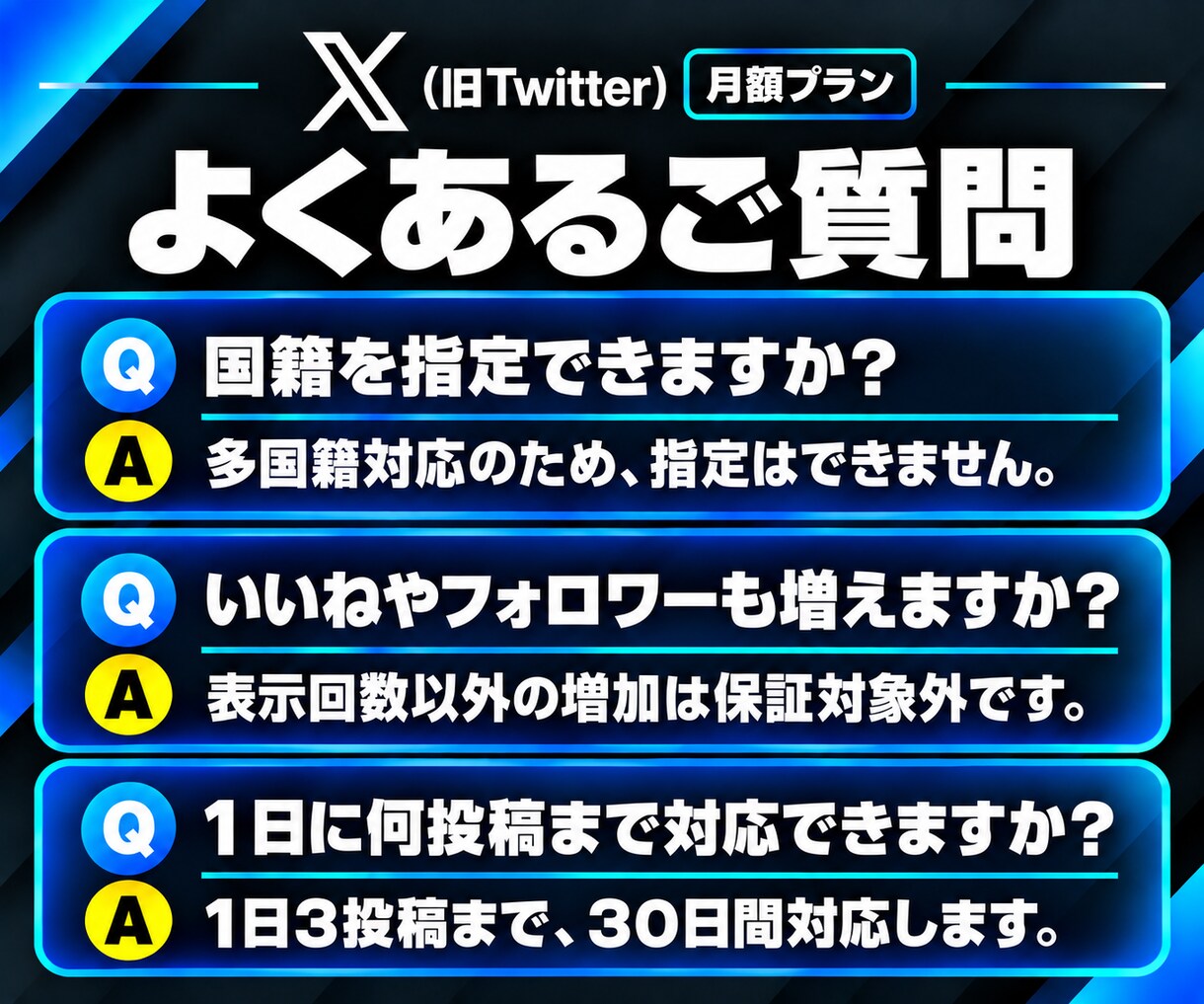 X【月額プラン30日間】インプレッション増加します 1万回増加★Twitterツイート回数無制限★毎日可★ イメージ8