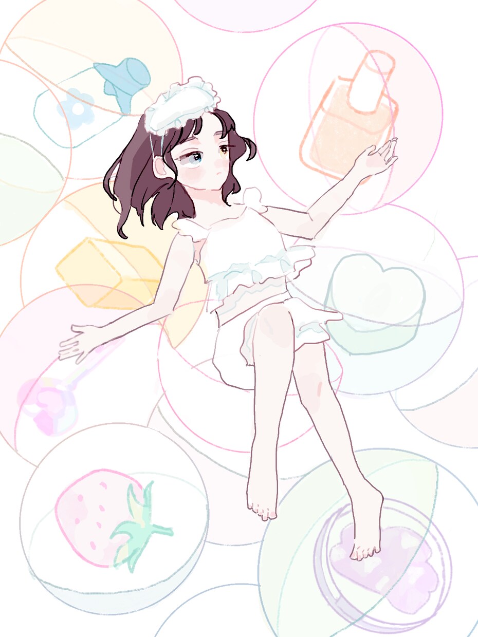 情緒があって、ときめく一枚絵をお描きします 女の子、空、かわいい配色、センチメンタルな雰囲気が得意です。 イメージ4