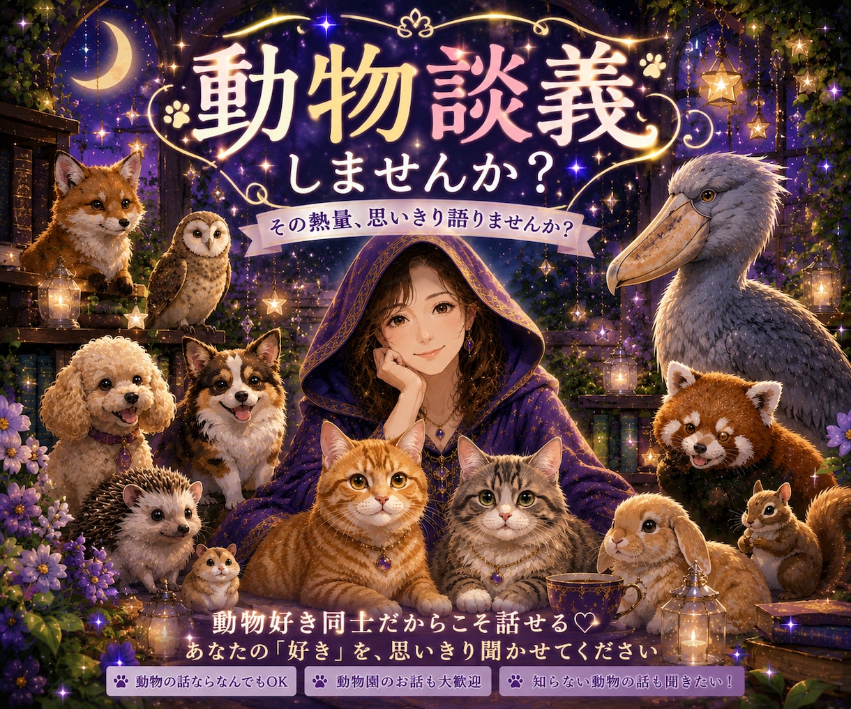 １分でもOK!動物好きさんのお話、聞きます 周りが引くほどのその熱量、動物愛、思い切り語りませんか？ イメージ1