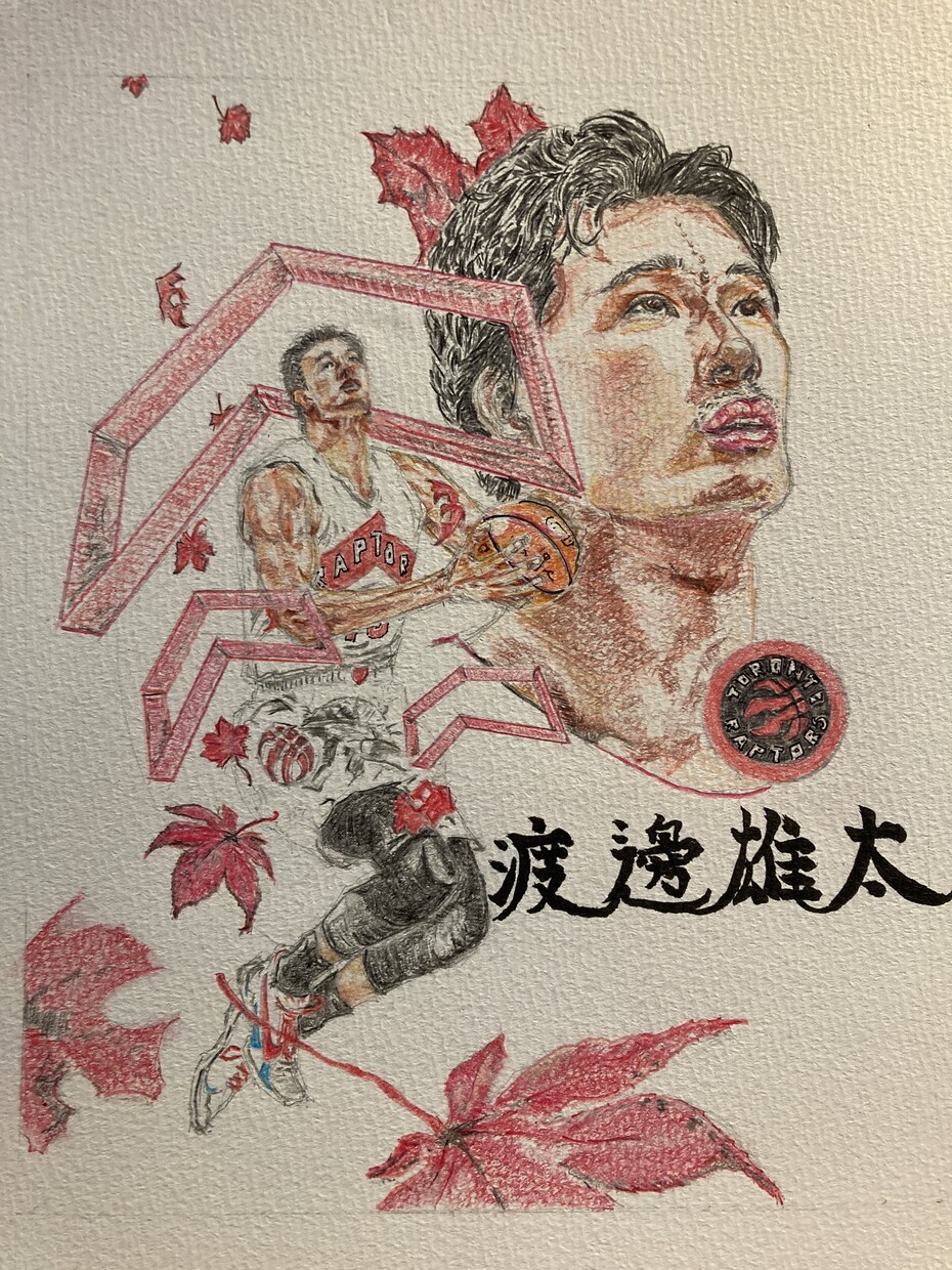 写真から制作、ミニバスの思い出を色鉛筆で描きます あの日のプレーを1枚の手描きイラストに！ イメージ1