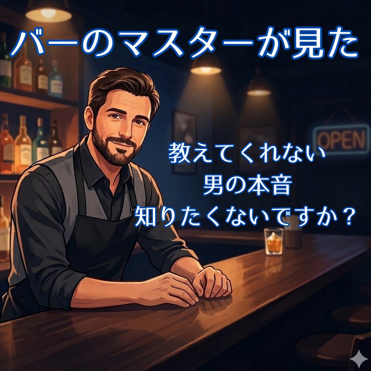 誰にも言えない恋。男の本音をマスターが代弁します 否定しません。秘密のカウンターで、彼の「リアル」を教えます。 イメージ1