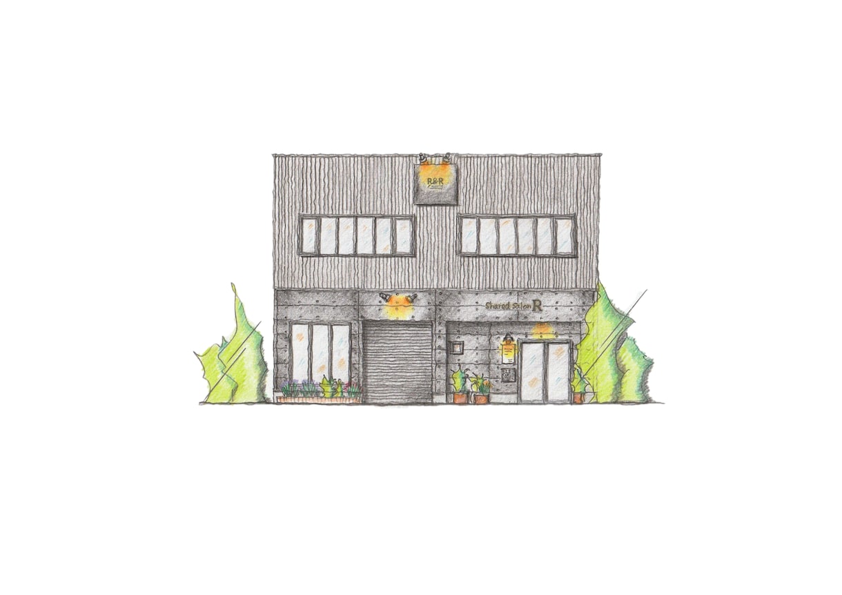 手描きで住宅・店舗などの外観図を描き起こします Webや紙媒体、記念品として可愛らしい外観を手描きします イメージ1