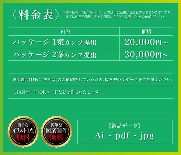商品を引き立てる効果のあるデザイン作ります 業種は問いません。1案20,000円〜で作ります。 イメージ2