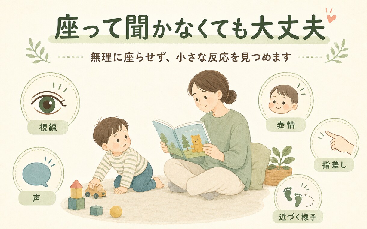 発語が気になる親御さんのお話を伺って一緒に考えます 絵本や日々の様子から親子に合う関わり方を一緒に探します イメージ5