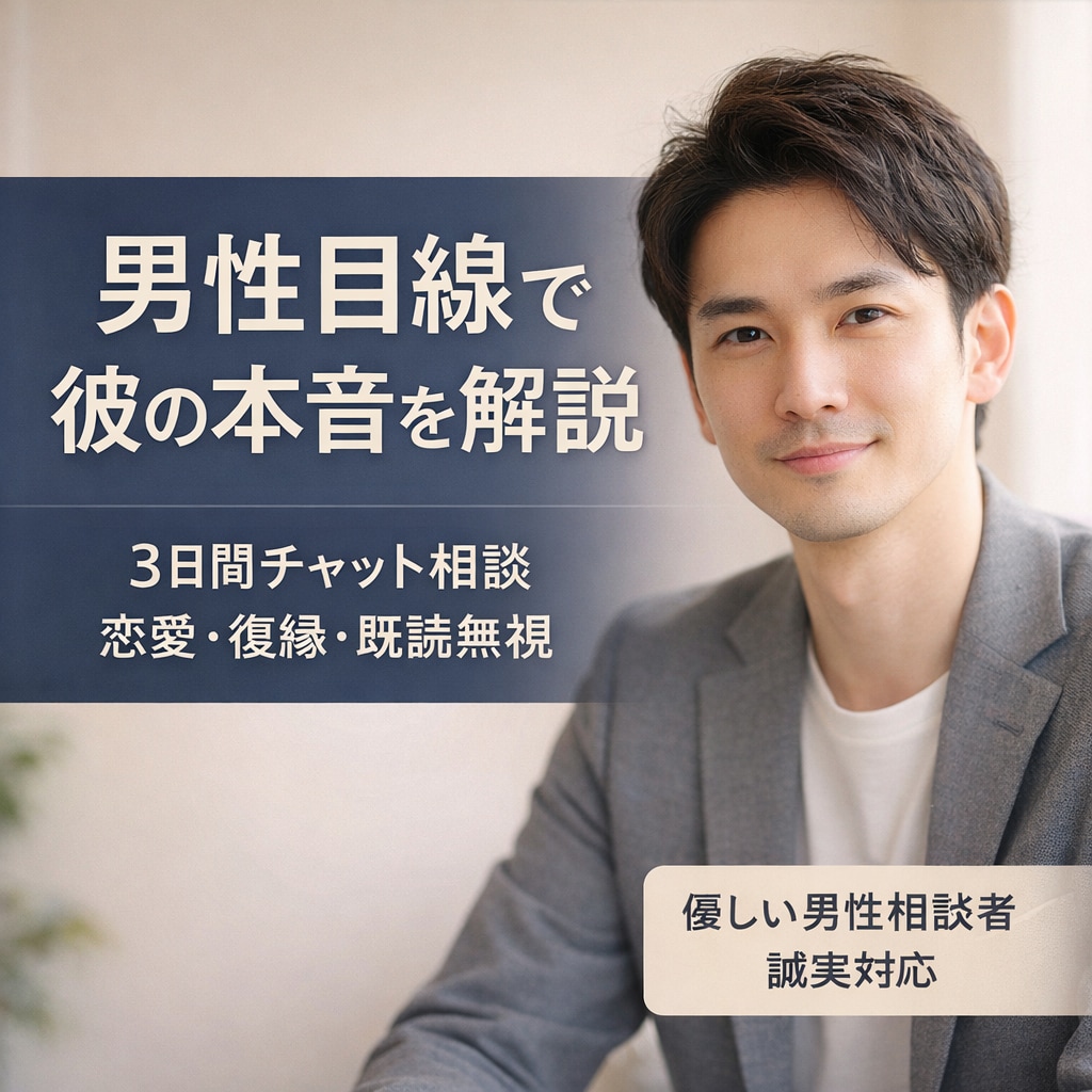 男性目線での本音を伝えます 彼の行動の意味や本気度を。自分を大切にする恋愛へ。 イメージ1