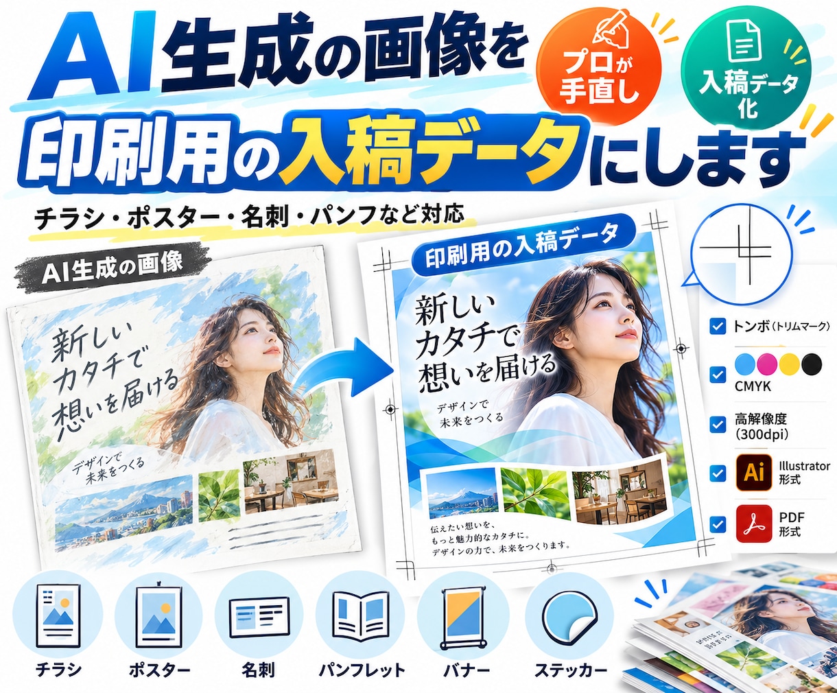 AI生成の画像を印刷用の入稿データにします そのままで入稿できない画像を入稿データにします イメージ1