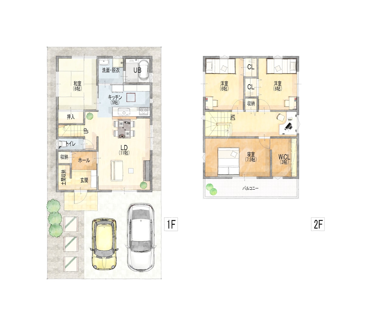 戸建て住宅の間取り図を手書き風にトレースします 建築CAD使用できれいに仕上げます。 イメージ6