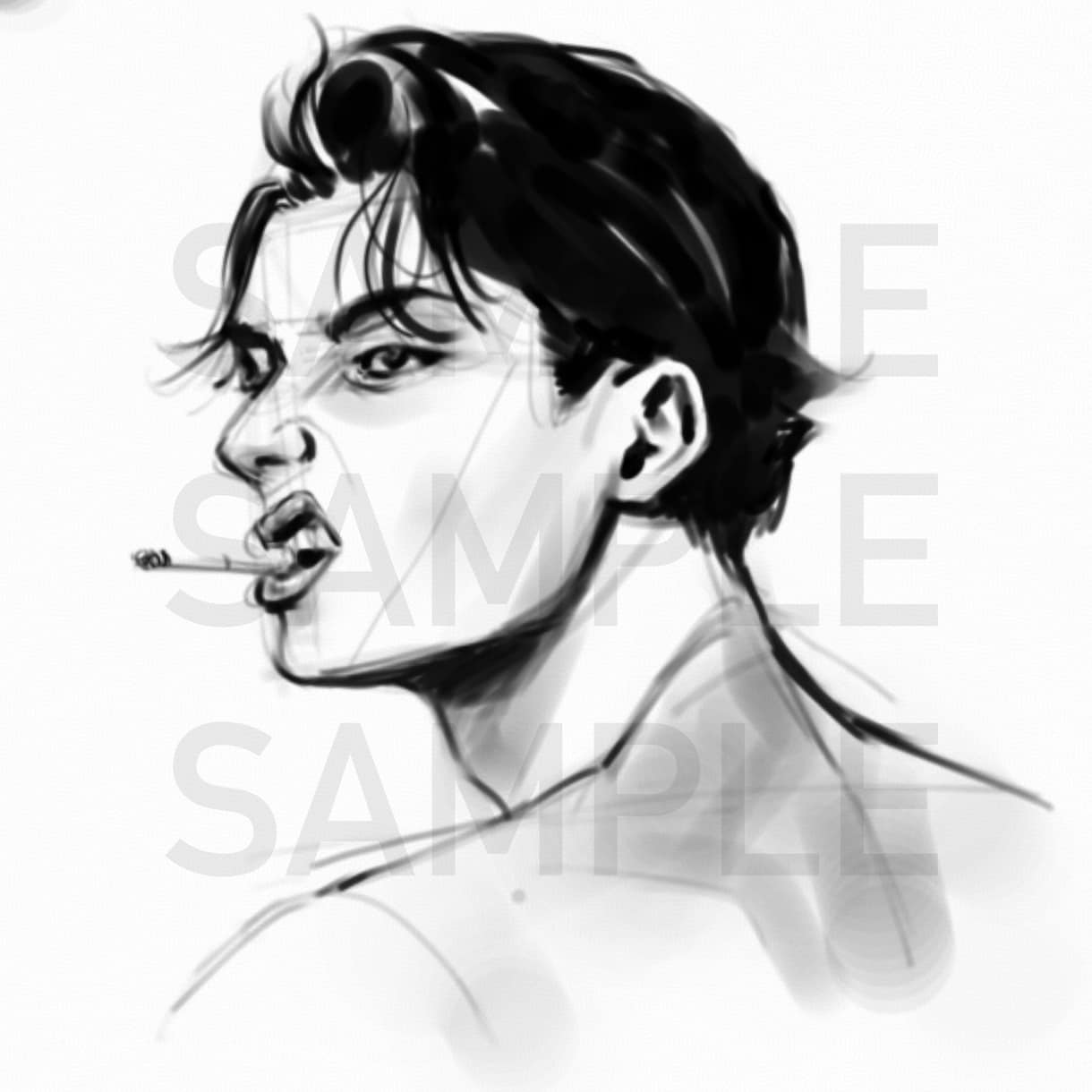 パッと目を惹く♪お洒落な似顔絵アイコンを描きます あなただけの特別な一枚を。SNSアイコン、プレゼントなどに◎ イメージ5