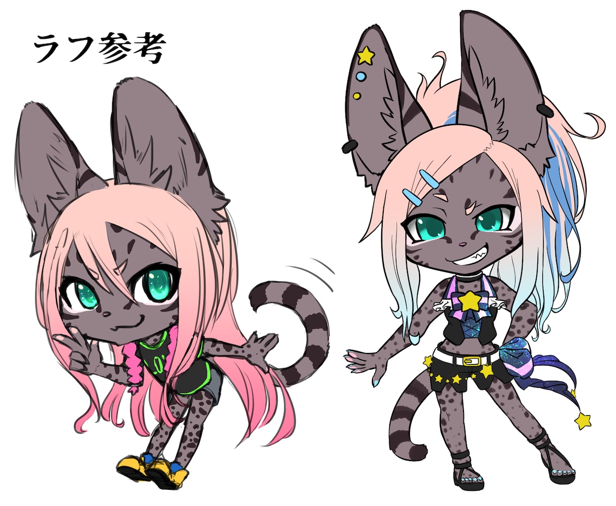 YouTubeスタンプ、ちびキャラ描きます ギャル、ヤンキー、獣人、ケモノ、ケモミミキャラが得意です！ イメージ10