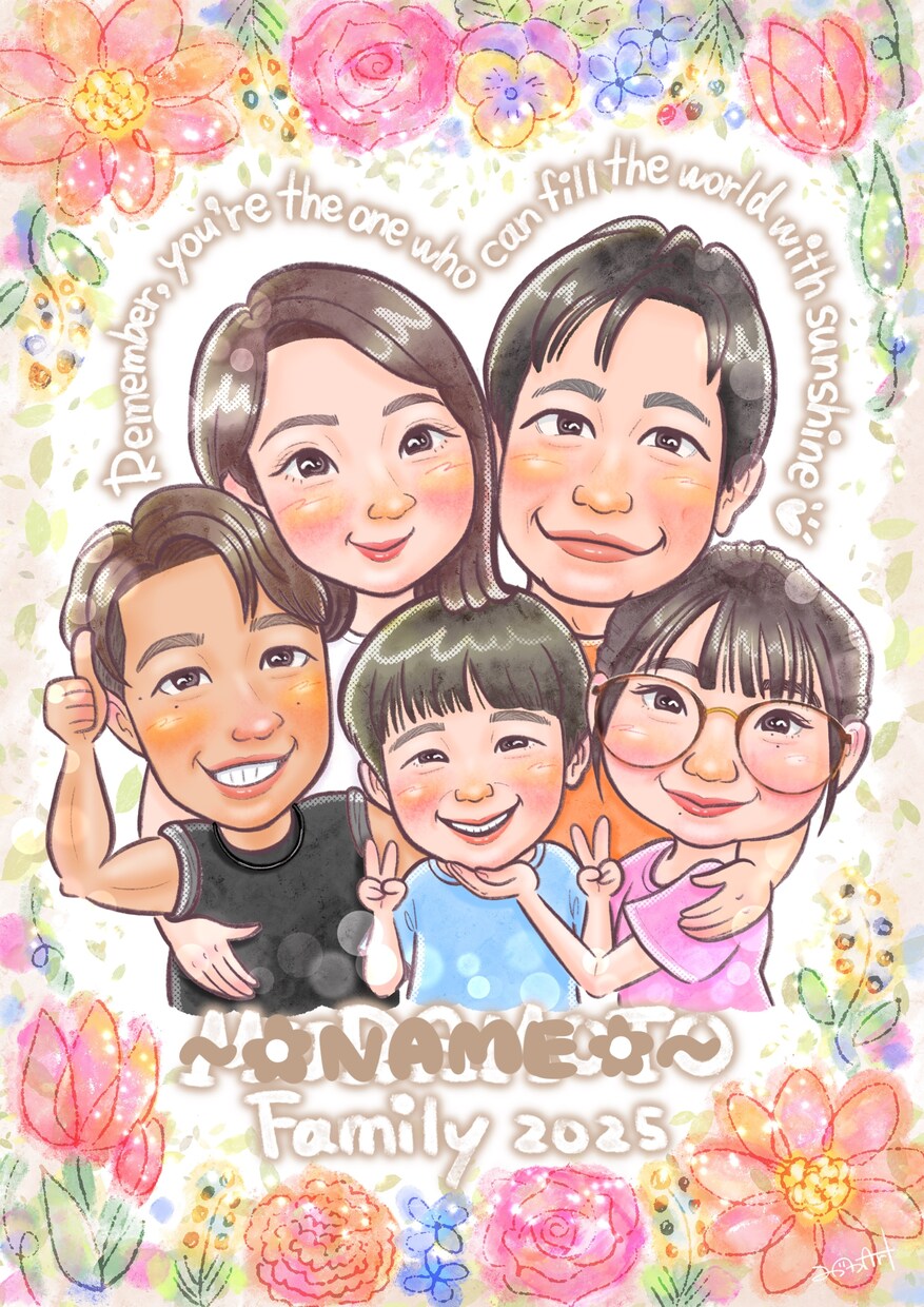 ニコッとあったかい似顔絵＊データ納品します 記念日・プレゼント・思い出に♡ラフ確認ありで安心です◎ イメージ5