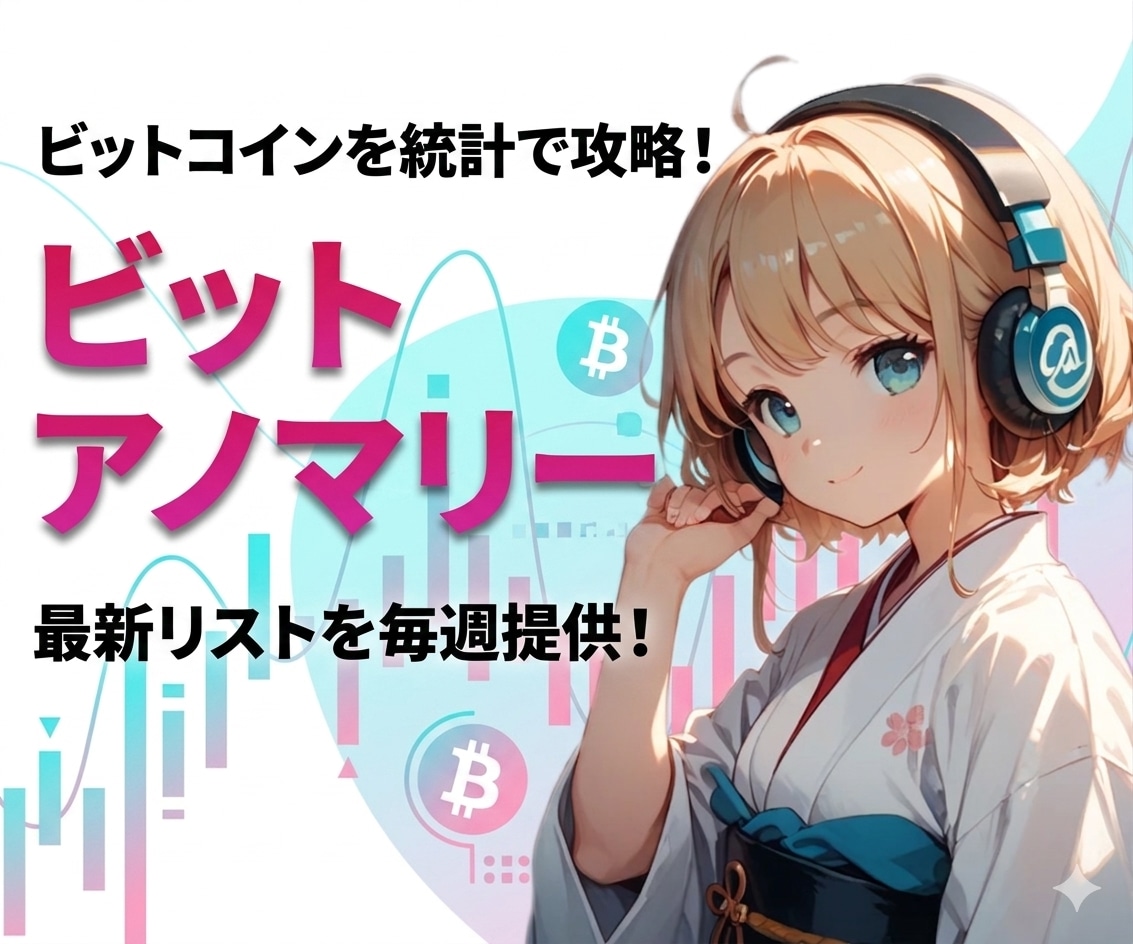 ビットコイン専用・アノマリー統計データを公開します 分毎のHIGH/LOWの確率を分析したビットアノマリー イメージ1