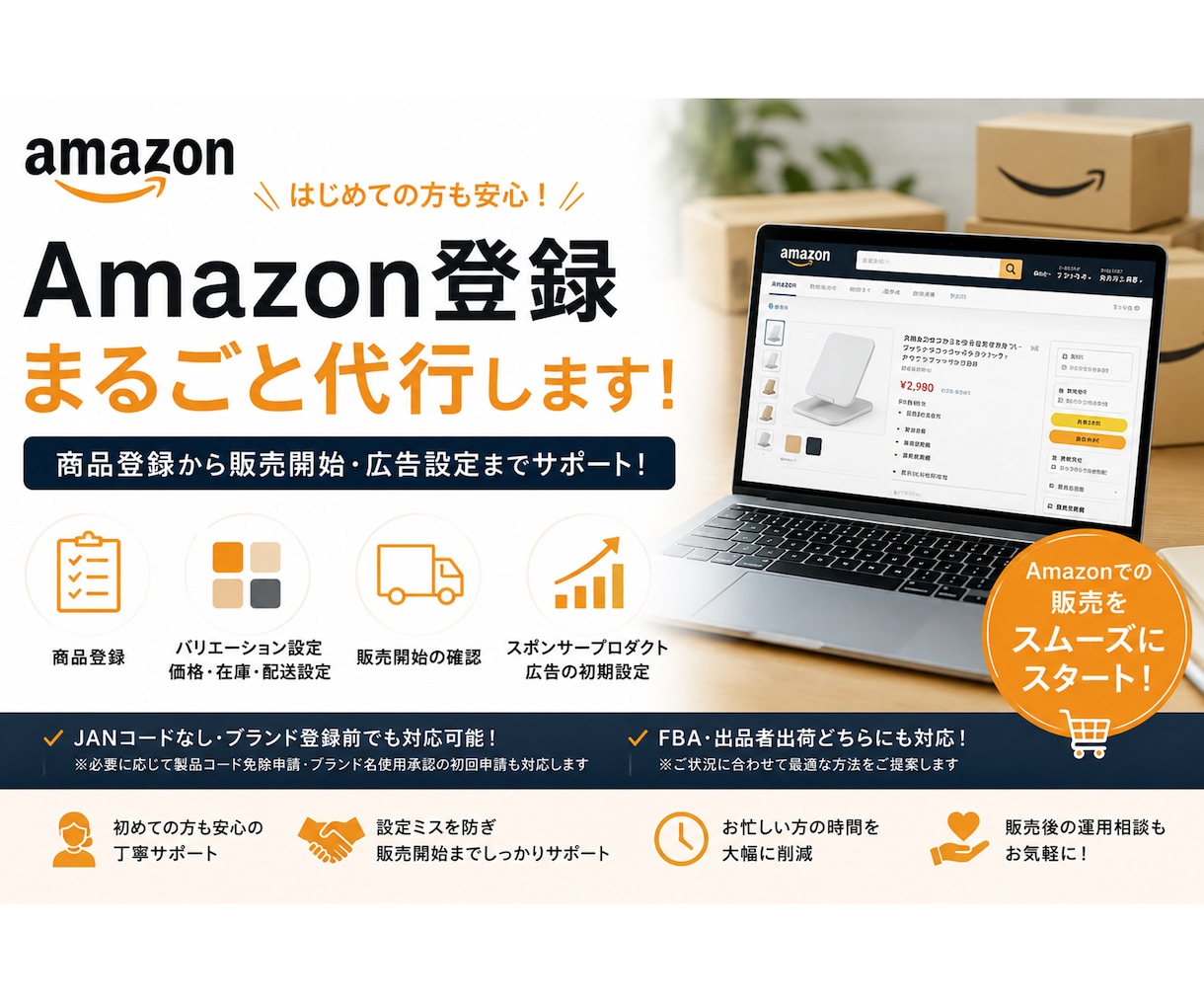 Amazon商品登録代行します 出品、各種設定をまとめて代行します イメージ1