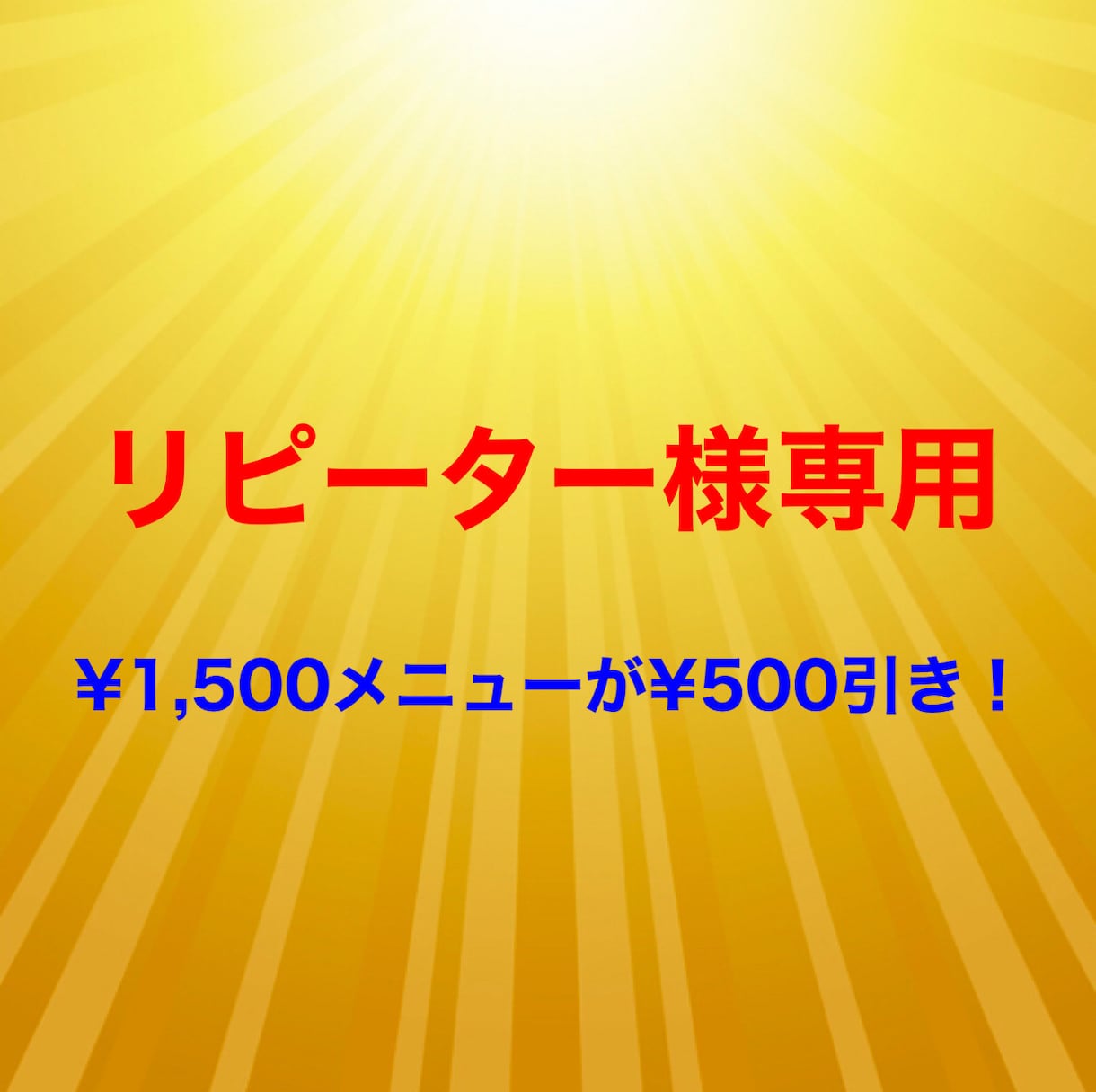 いつもありがとうございます ☆リピーター様専用☆¥1,500メニューが¥500引きです♪ イメージ1