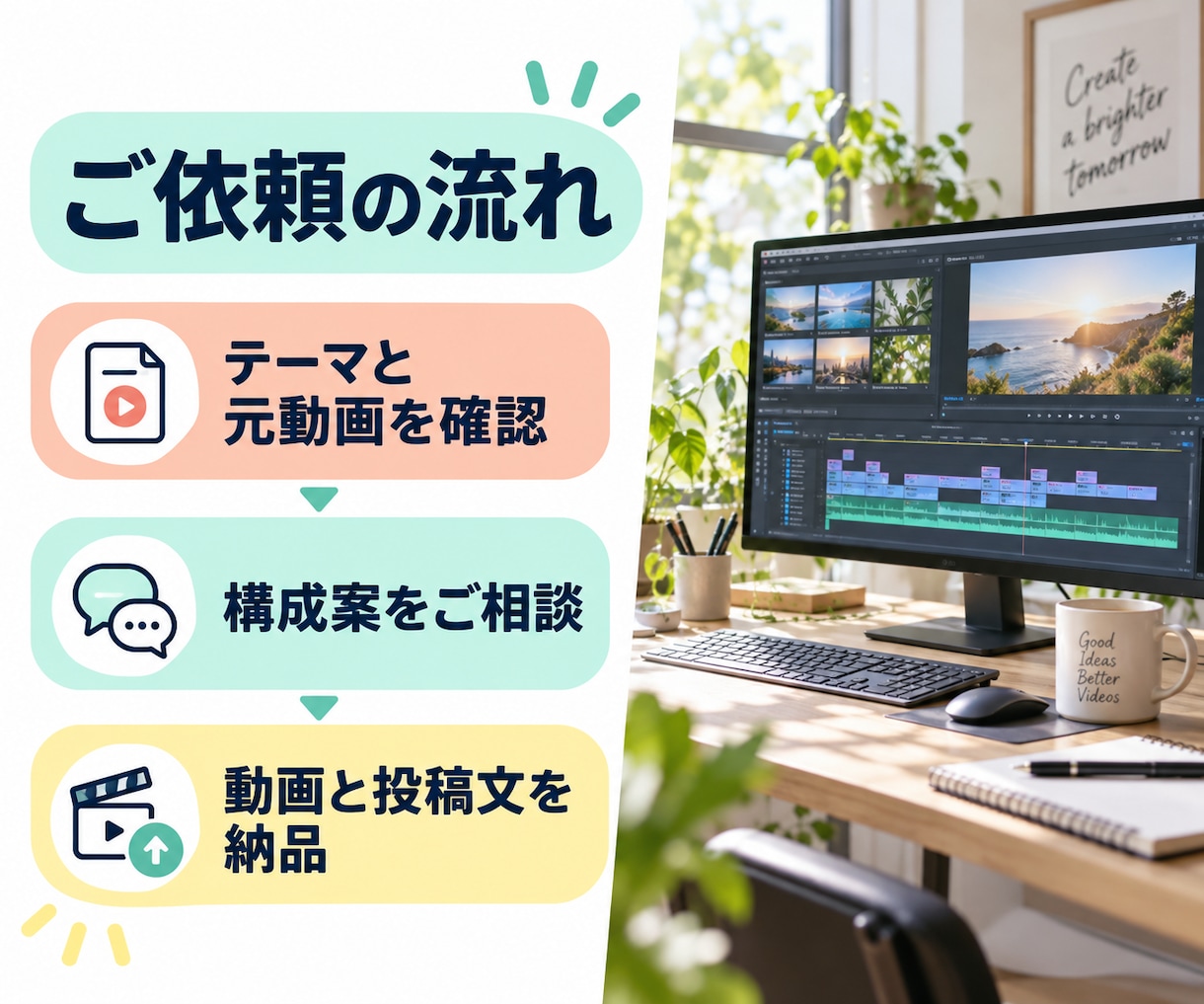 指定テーマで切り抜きまとめ動画を制作します 離れた場面をテーマで再構成｜章立て・投稿文付き イメージ4