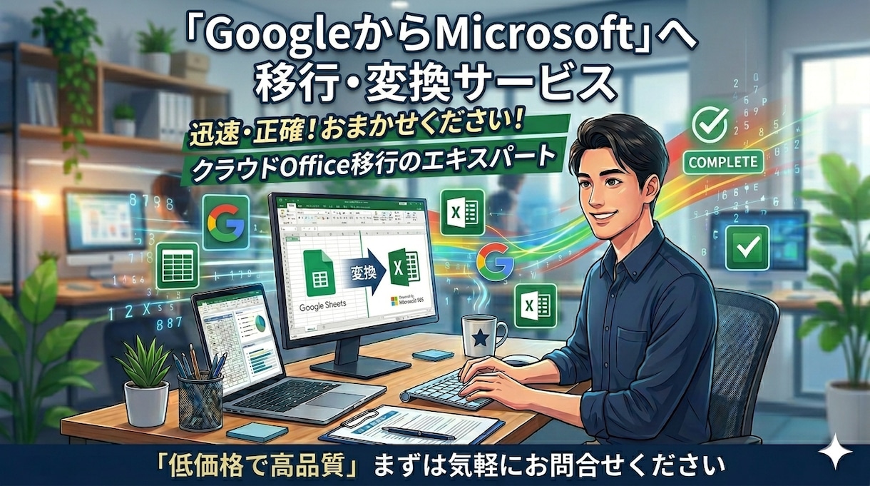 GoogleからMicrosoftに変換します Googleからmicrosoftで使えるように変換します！ イメージ1