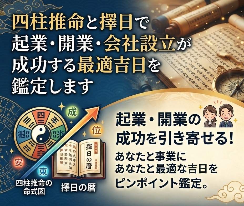 起業・開業・会社設立が成功する最適吉日を鑑定します 開業までの運気の流れや、事前に気をつけたい時期もお伝えします イメージ1