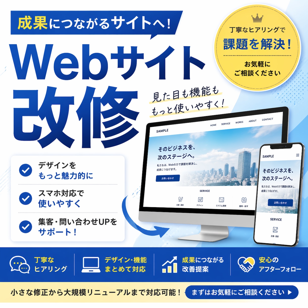 Webサイトの修正・更新・カスタマイズを代行します コンテンツ修正・WordPressのカスタマイズに対応！ イメージ1