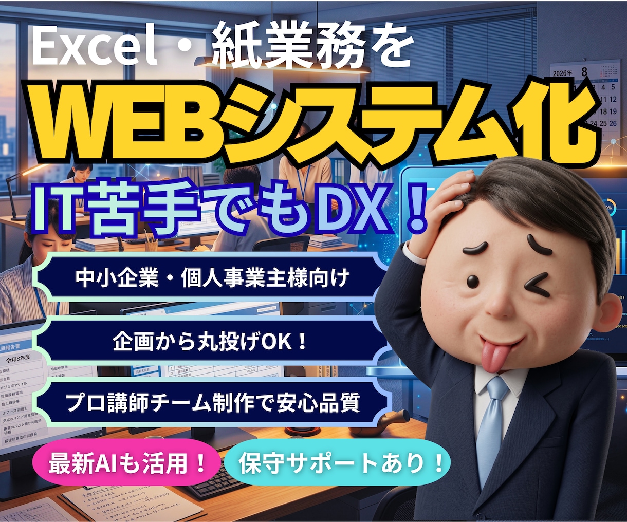 Excelや手作業業務を爆速でWEBアプリにします 中小企業・個人事業主向け業務WEBアプリを開発します イメージ1
