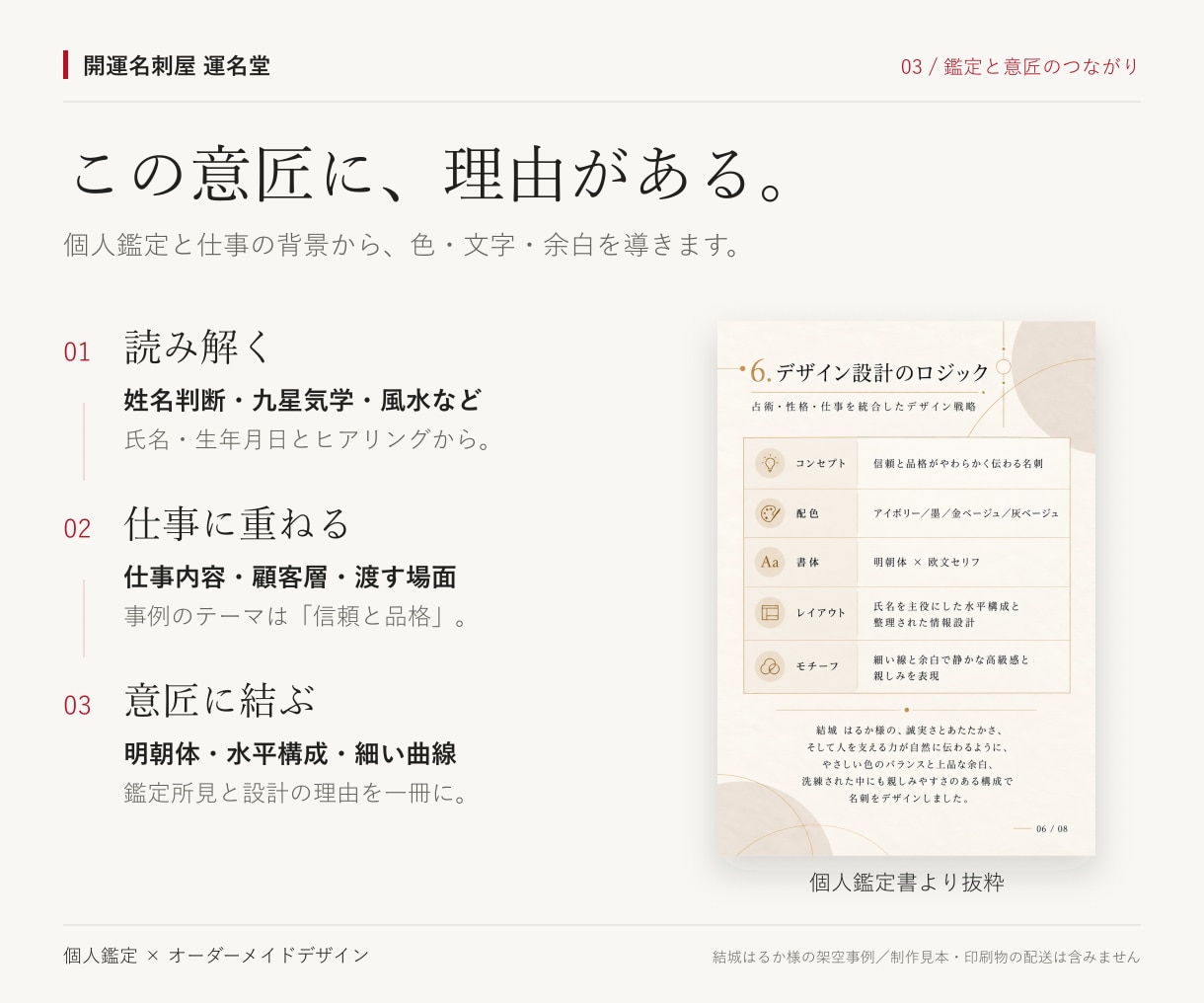 鑑定書付きで強みが伝わる開運名刺を作ります 個人鑑定＋名刺デザイン＋全8ページ鑑定書｜独立・開業に イメージ3