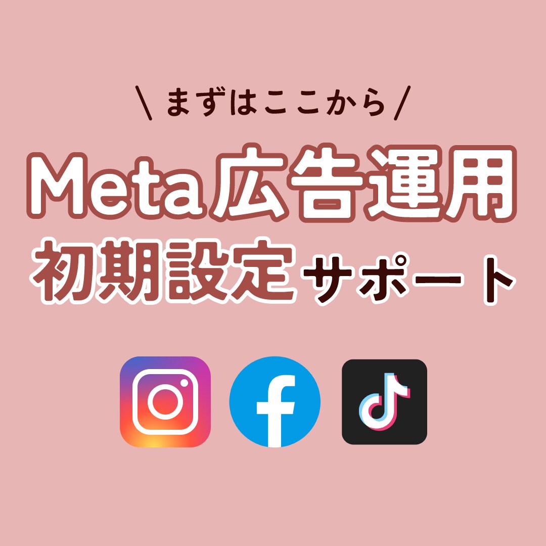 facebook・インスタ広告の初期設定を行います 複雑な初期設定をサポートし、広告運用ができる状態にします イメージ1