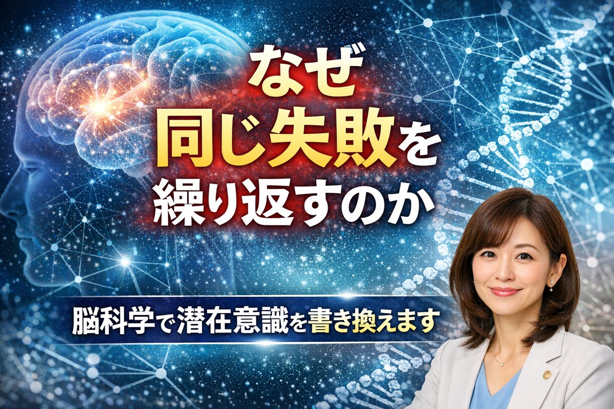 繰り返す失敗は脳の癖。無意識を変えて現実を変えます 〜同じ失敗やパターンを繰り返す潜在意識に脳科学でアプローチ〜 イメージ1