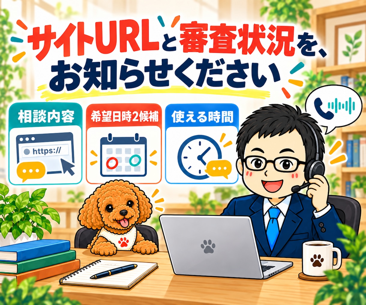 Googleアドセンス審査を電話で相談できます 申請前・再申請のブログを確認し、改善する順番を整理 イメージ9