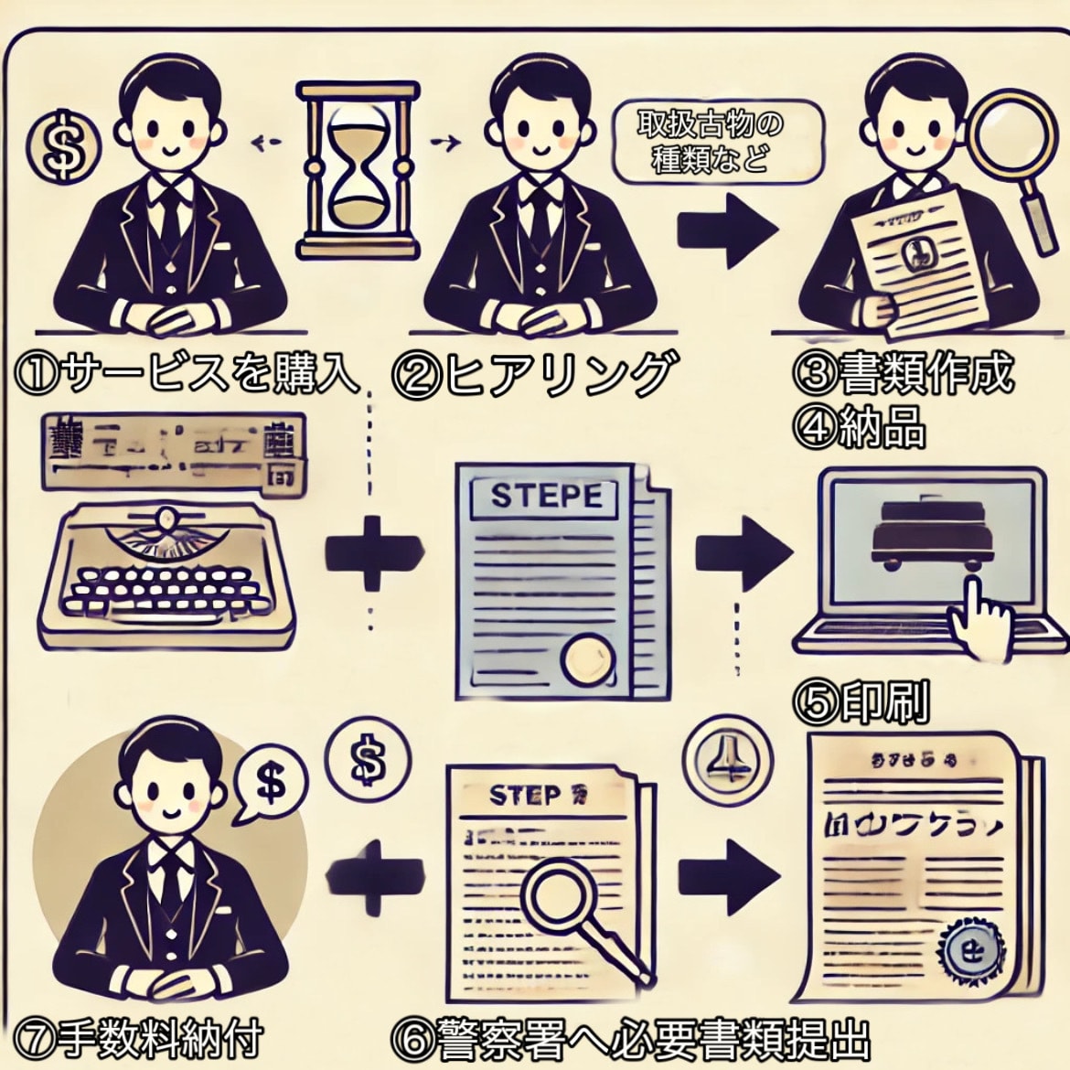 古物商許可申請書を作成します 行政書士による申請書の作成です。全国対応。 イメージ2