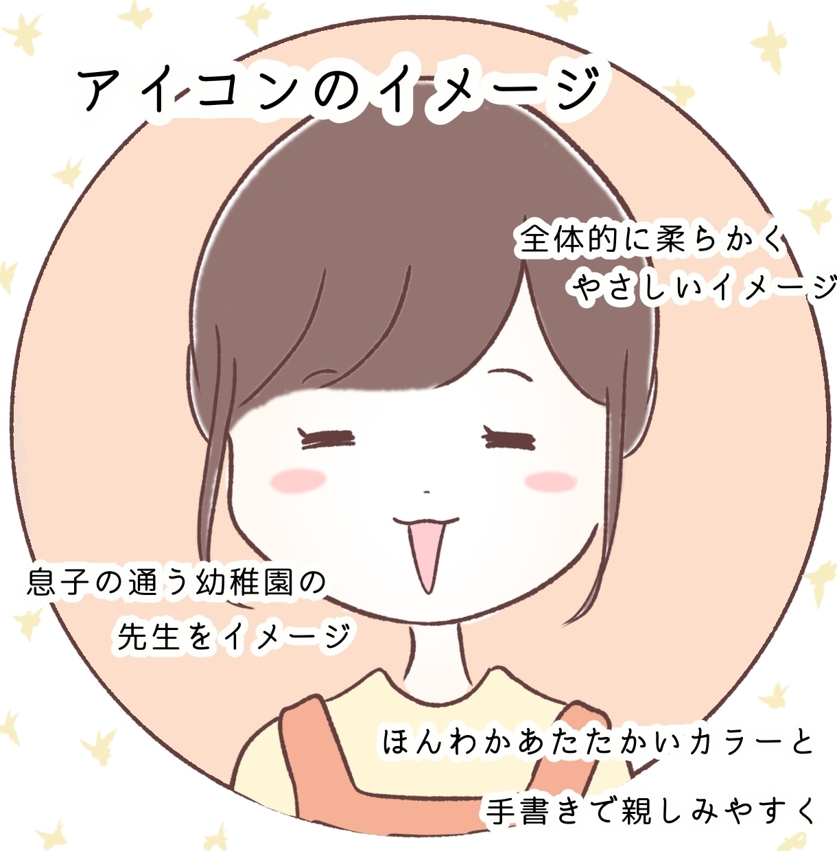 やさしく親しみやすいブログアイコン描きます 相手に受け入られやすい！あたたかいカラーとゆるさ イメージ4